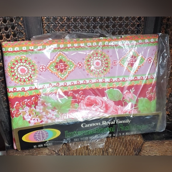 Vintage Cannon Windsor Park Full Fitted Sheet NOS - Picture 1 of 2